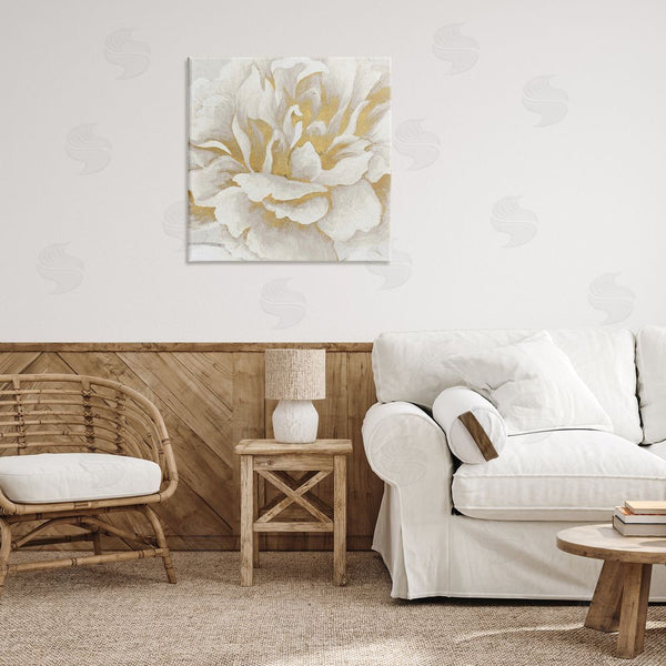 Stupell Industries Elizabeth Medley | Gold & White Flower Wall Art