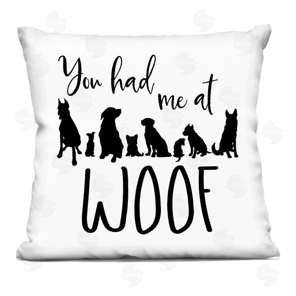 stupell industries Elizabeth Medley | Had Me At Woof Dog Silhouettes Printed Throw Pillow