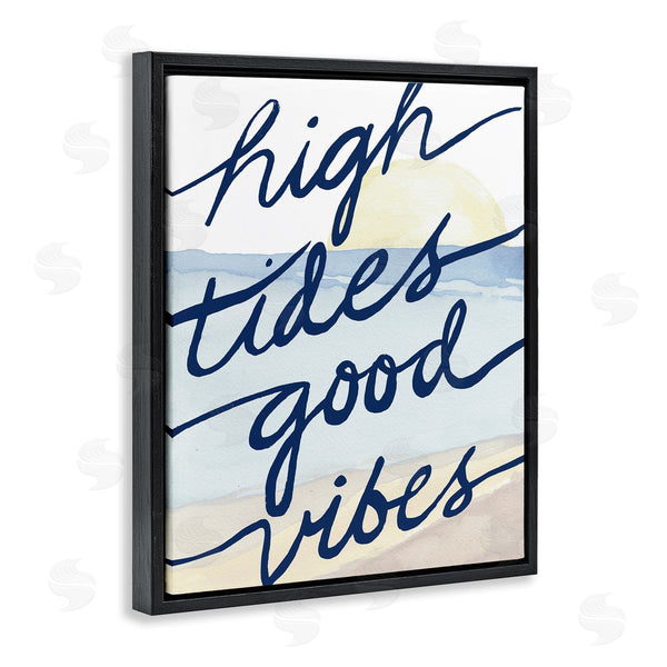 Stupell Industries Elizabeth Medley | High Tides Good Vibes Beach Scenery Viewpoint Painting Wall Art