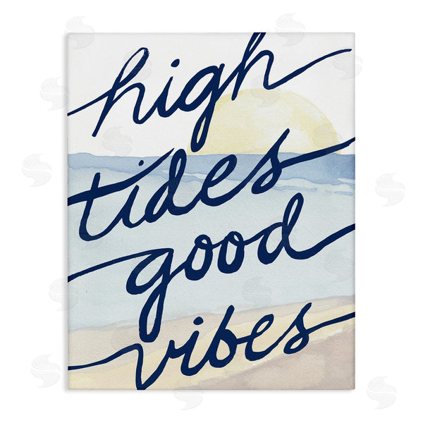 stupell industries Elizabeth Medley | High Tides Good Vibes Beach Scenery Viewpoint Painting Wall Art