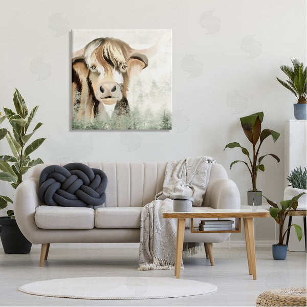 Stupell Industries Elizabeth Medley | Highland Cattle Nature Trees Collage Wall Art