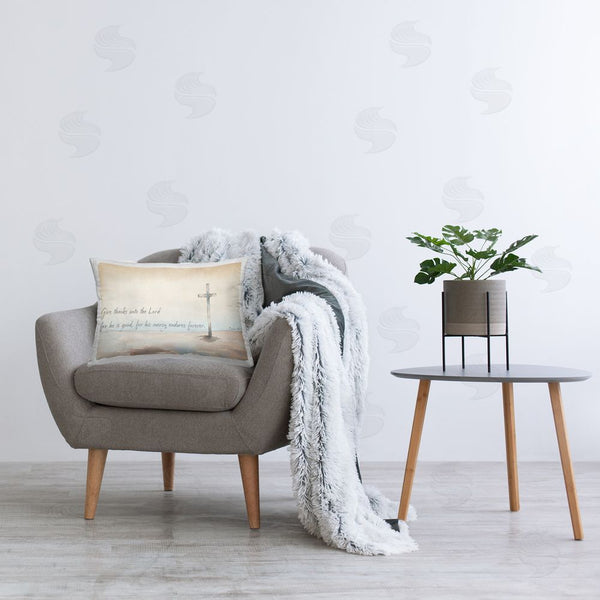 Stupell Industries Elizabeth Medley | His Mercy Endures Forever Printed Throw Pillow