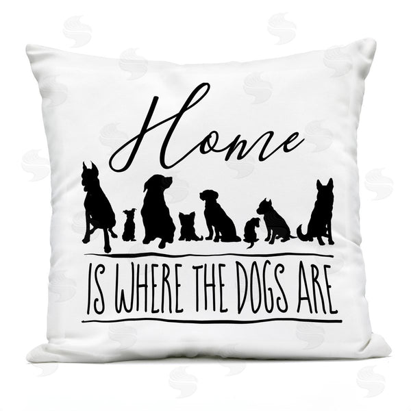 Stupell Industries Elizabeth Medley | Home Is Where The Dogs Are Silhouette Printed Throw Pillow