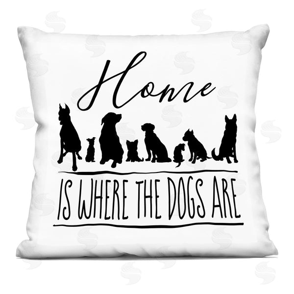 stupell industries Elizabeth Medley | Home Is Where The Dogs Are Silhouette Printed Throw Pillow