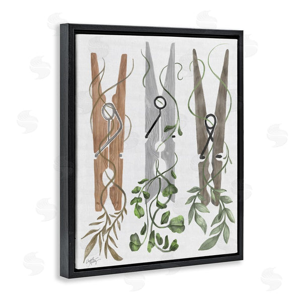 Stupell Industries Elizabeth Medley | Ivy Wrapped Clothespins Wall Art