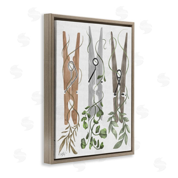 Stupell Industries Elizabeth Medley | Ivy Wrapped Clothespins Wall Art
