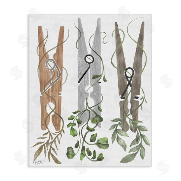 stupell industries Elizabeth Medley | Ivy Wrapped Clothespins Wall Art