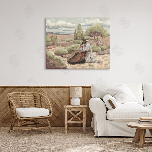 Stupell Industries Elizabeth Medley | Jesus Praying Countryside Wall Art