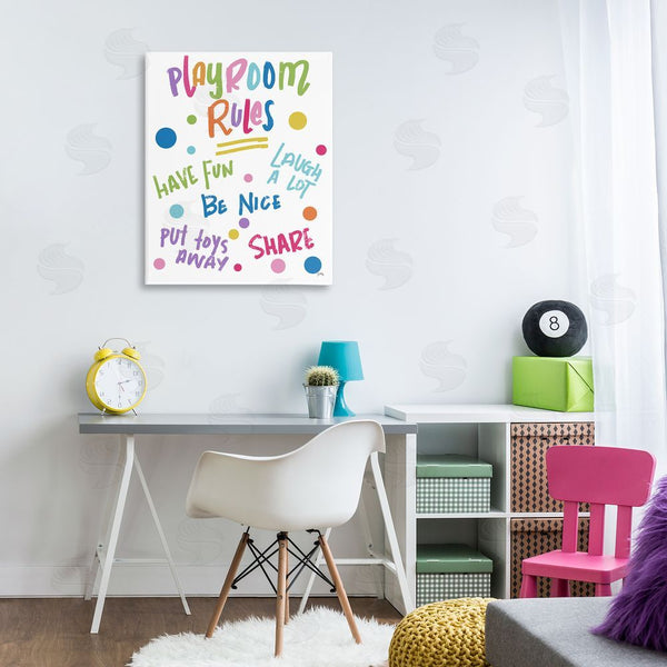 Stupell Industries Elizabeth Medley | List Of Playroom Rules Playful Polka Dot Pattern Wall Art