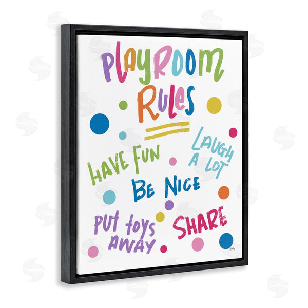 Stupell Industries Elizabeth Medley | List Of Playroom Rules Playful Polka Dot Pattern Wall Art