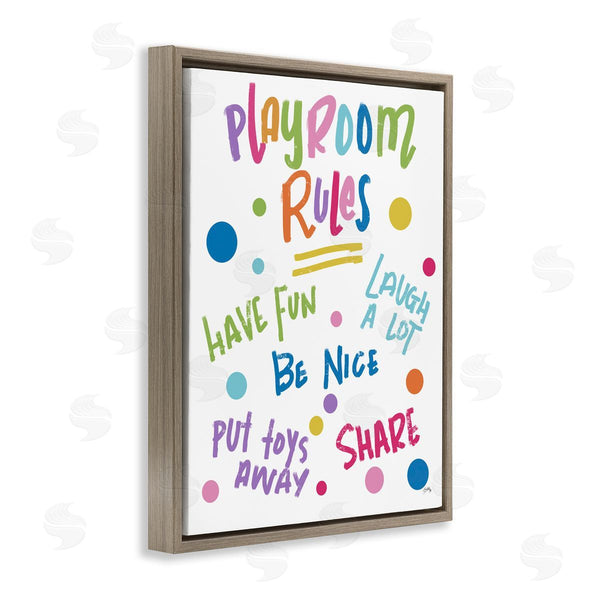 Stupell Industries Elizabeth Medley | List Of Playroom Rules Playful Polka Dot Pattern Wall Art