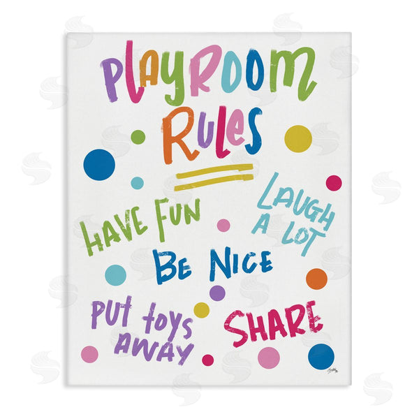 stupell industries Elizabeth Medley | List of Playroom Rules Playful Polka Dot Pattern Wall Art