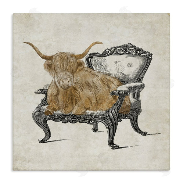 stupell industries Elizabeth Medley | Longhorn & Vintage Armchair Wall Art