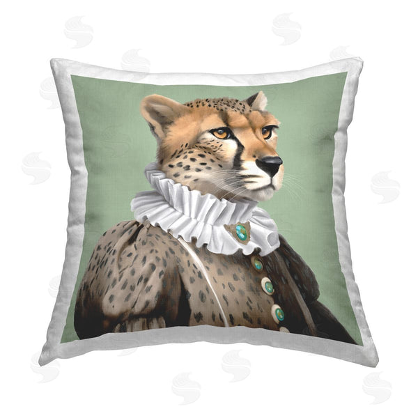 stupell industries Elizabeth Medley | Madame Cheetah Portrait Printed Throw Pillow