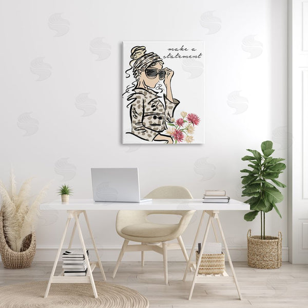 Stupell Industries Elizabeth Medley | Make A Statement Expression Fashionista Spring Florals Wall Art