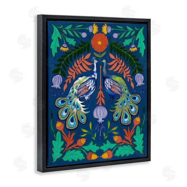 Stupell Industries Elizabeth Medley | Mirrored Peacocks & Botanicals