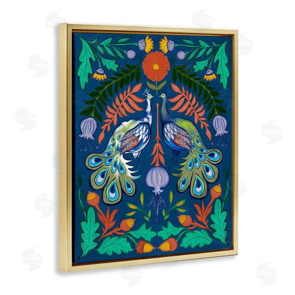Stupell Industries Elizabeth Medley | Mirrored Peacocks & Botanicals