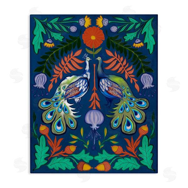 stupell industries Elizabeth Medley | Mirrored Peacocks & Botanicals