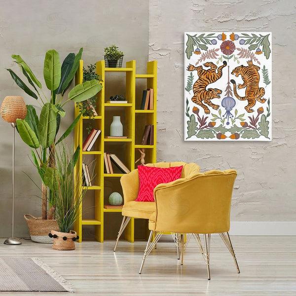 Stupell Industries Elizabeth Medley | Mirrored Plants With Tigers Wall Art
