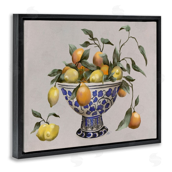 Stupell Industries Elizabeth Medley | Mixed Citrus Fruits Leaves Patterned Pottery Bowl Wall Art