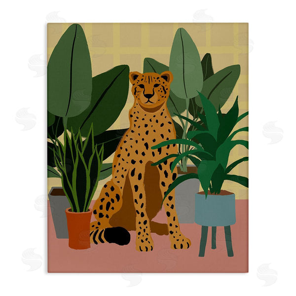 stupell industries Elizabeth Medley | Modern Leopard & Plants Wall Art