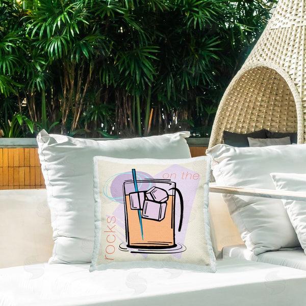 Stupell Industries Elizabeth Medley | On The Rocks Drink Printed Throw Pillow