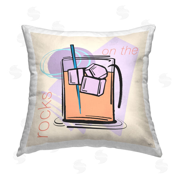 stupell industries Elizabeth Medley | On The Rocks Drink Printed Throw Pillow