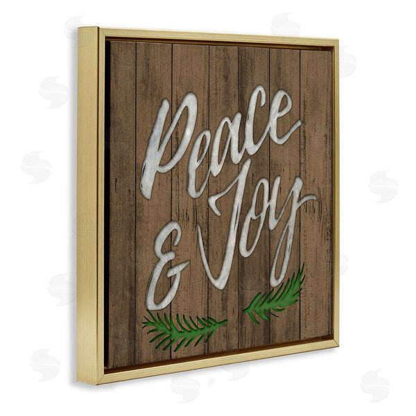 Stupell Industries Elizabeth Medley | Peace And Joy Rustic Wooden Pattern
