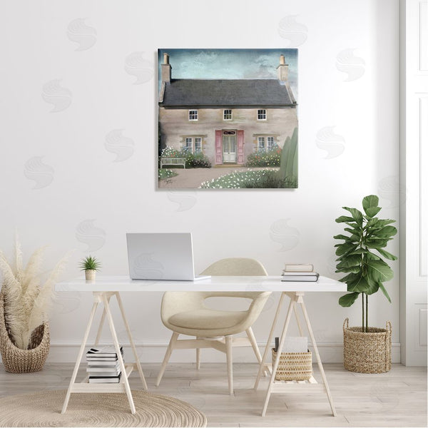 Stupell Industries Elizabeth Medley | Peaceful Rural Cottage House Blooming Flower Buds Wall Art