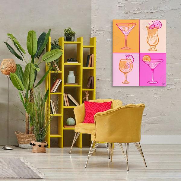 Stupell Industries Elizabeth Medley | Pink & Orange Cocktails Wall Art