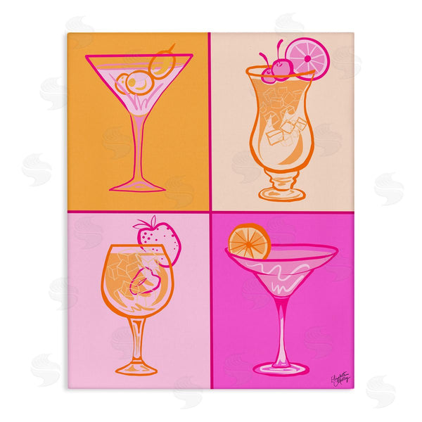 stupell industries Elizabeth Medley | Pink & Orange Cocktails Wall Art