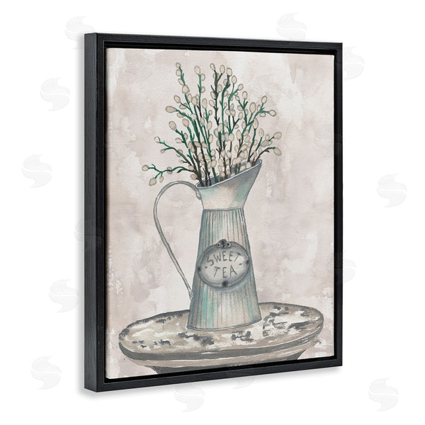 Stupell Industries Elizabeth Medley | Pussy Willow Botanicals Sweet Tea Country Jar Painting Wall Art