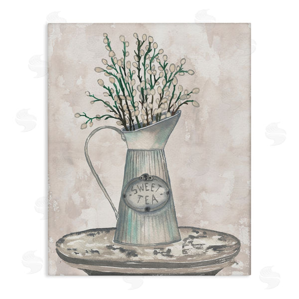 stupell industries Elizabeth Medley | Pussy Willow Botanicals Sweet Tea Country Jar Painting Wall Art