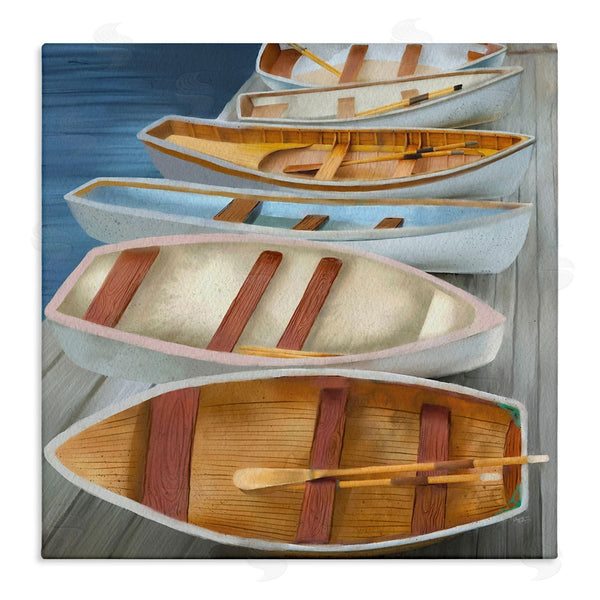 stupell industries Elizabeth Medley | Rowboats Along Lake Dock Wall Art