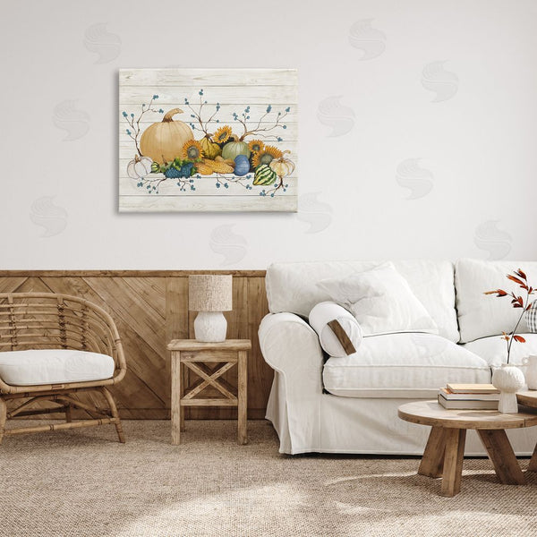 Stupell Industries Elizabeth Medley | Rustic Abundant Harvest Vegetables Fall Botanical Spread Wall Art