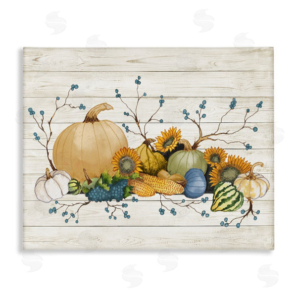 stupell industries Elizabeth Medley | Rustic Abundant Harvest Vegetables Fall Botanical Spread Wall Art