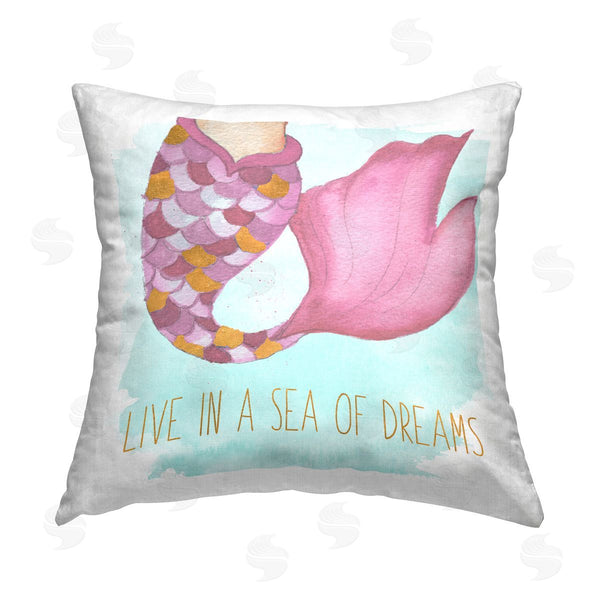 stupell industries Elizabeth Medley | Sea Of Dreams Mermaid Printed Throw Pillow