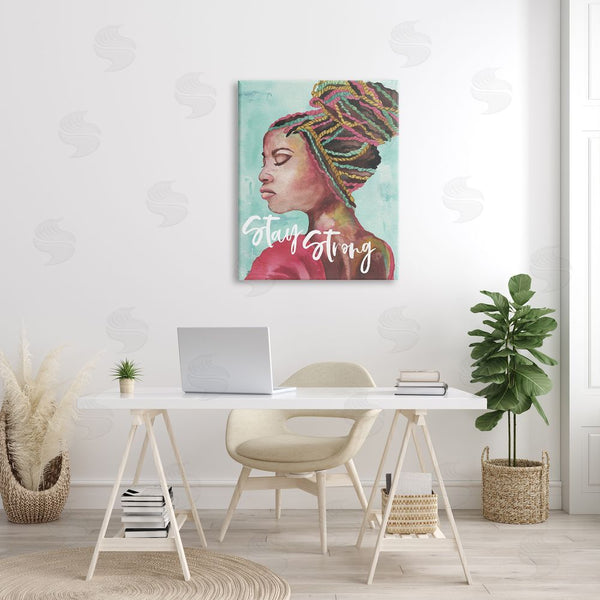 Stupell Industries Elizabeth Medley | Stay Strong Inspirational Powerful Woman Braided Hair Wall Art
