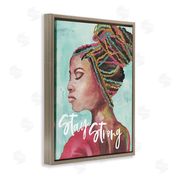 Stupell Industries Elizabeth Medley | Stay Strong Inspirational Powerful Woman Braided Hair Wall Art