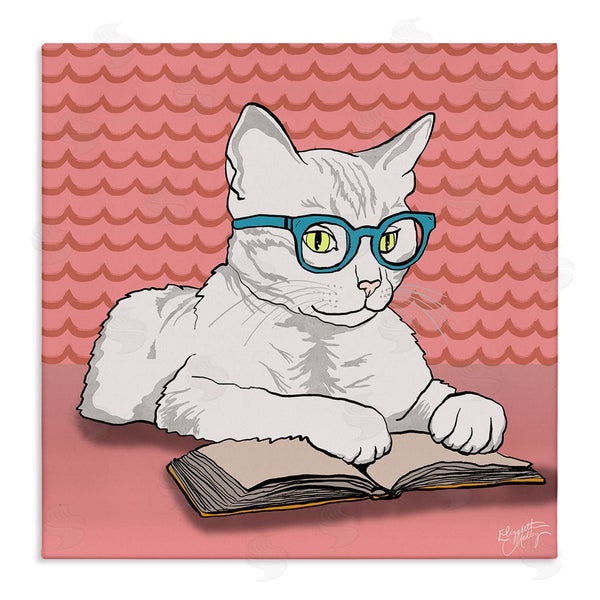 stupell industries Elizabeth Medley | Studious Cat Reading