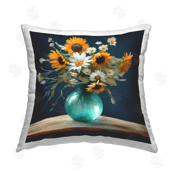 stupell industries Elizabeth Medley | Summer Sunflower Bouquet Printed Throw Pillow