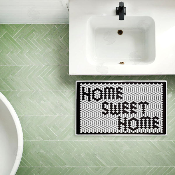 Stupell Industries Elizabeth Medley | Sweet Home Mosaic Pattern Plush Bath Mat