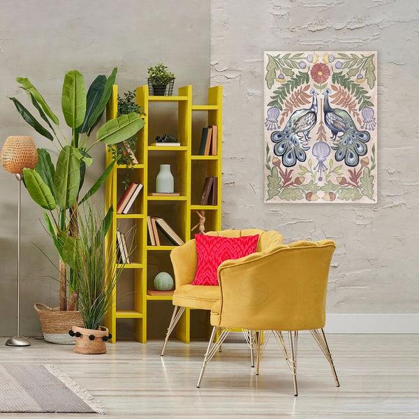 Stupell Industries Elizabeth Medley | Symmetrical Peacock & Flower Pattern Wall Art