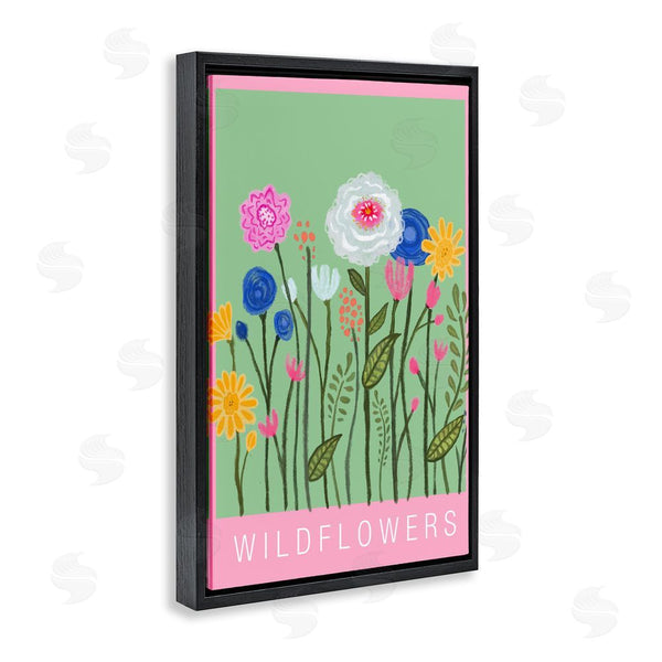 Stupell Industries Elizabeth Medley | Wild Flowers With Pink Border Wall Art