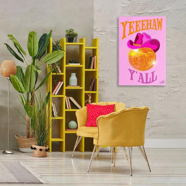 Stupell Industries Elizabeth Medley | Yeehaw Y'all Disco Cowboy Wall Art