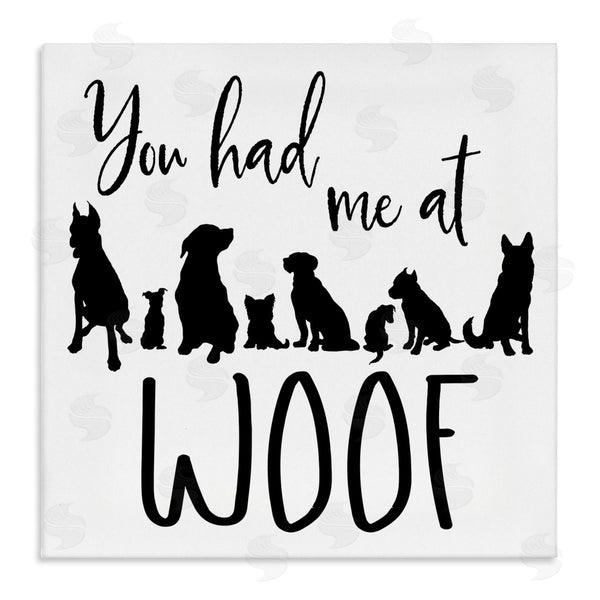 stupell industries Elizabeth Medley | You Had Me At Woof Silhouette Phrase Wall Art