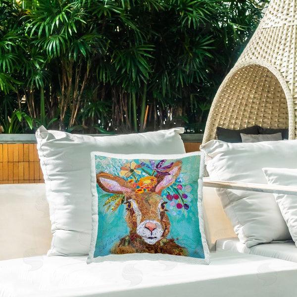 Stupell Industries Elizabeth St. Hilaire | Flower Bouquet Rabbit Printed Throw Pillow