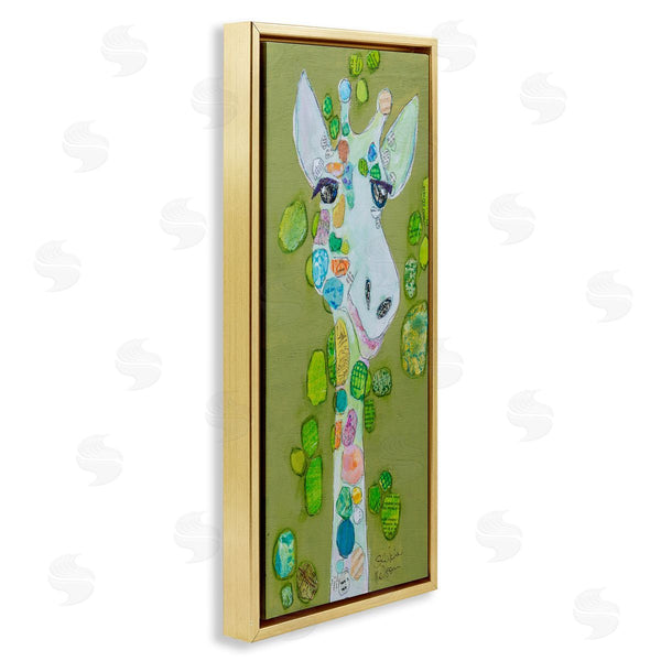 Stupell Industries Elizabeth St. Hilaire | Green Giraffe Collage