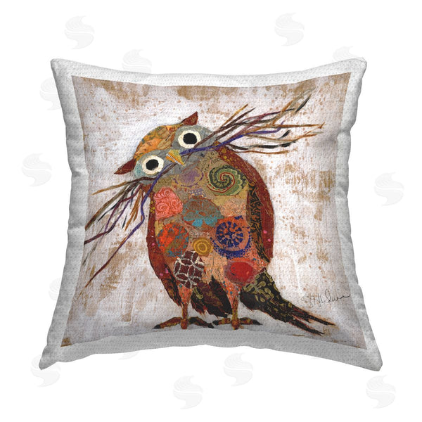 Stupell Industries Elizabeth St. Hilaire | Rustic Patterned Owl Printed Throw Pillow