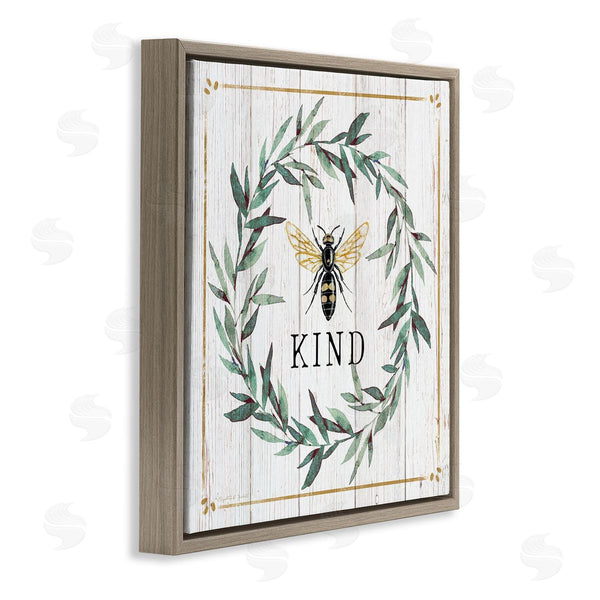 Stupell Industries Elizabeth Tyndall | Bee Kind Phrase Country Farm Insect Pun Wall Art